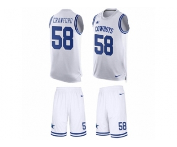 Men's Nike Dallas Cowboys #58 Jack Crawford Limited White Tank Top Suit NFL Jersey