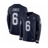 Men's Nike Dallas Cowboys #6 Chris Jones Limited Navy Blue Therma Long Sleeve NFL Jersey