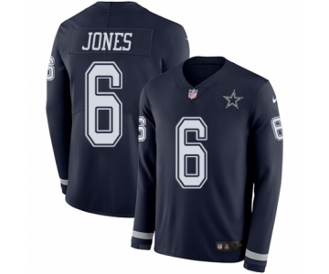 Men's Nike Dallas Cowboys #6 Chris Jones Limited Navy Blue Therma Long Sleeve NFL Jersey