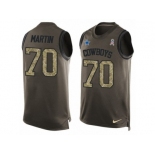 Men's Nike Dallas Cowboys #70 Zack Martin Limited Green Salute to Service Tank Top NFL Jersey