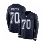 Men's Nike Dallas Cowboys #70 Zack Martin Limited Navy Blue Therma Long Sleeve NFL Jersey