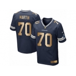 Men's Nike Dallas Cowboys #70 Zack Martin Limited  Navy Gold Team Color NFL Jersey