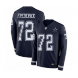 Men's Nike Dallas Cowboys #72 Travis Frederick Limited Navy Blue Therma Long Sleeve NFL Jersey