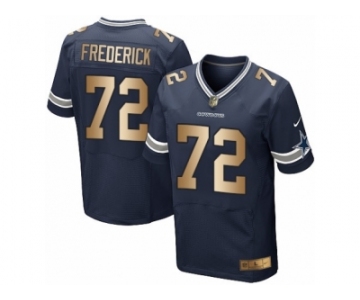 Men's Nike Dallas Cowboys #72 Travis Frederick Limited Navy Gold Team Color NFL Jersey