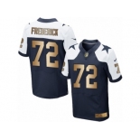 Men's Nike Dallas Cowboys #72 Travis Frederick Limited  Navy Gold Throwback Alternate NFL Jersey