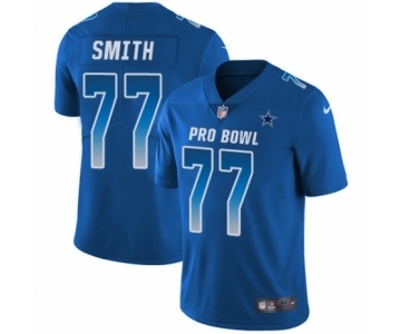 Men's Nike Dallas Cowboys #77 Tyron Smith Limited Royal Blue NFC 2019 Pro Bowl NFL Jersey