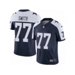 Men's Nike Dallas Cowboys #77 Tyron Smith Vapor Untouchable Limited Navy Blue Throwback Alternate NFL Jersey