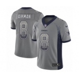 Men's Nike Dallas Cowboys #8 Troy Aikman Limited Gray Rush Drift Fashion NFL Jersey