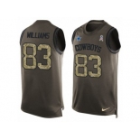 Men's Nike Dallas Cowboys #83 Terrance Williams Limited Green Salute to Service Tank Top NFL Jersey