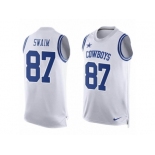 Men's Nike Dallas Cowboys #87 Geoff Swaim Limited White Player Name & Number Tank Top NFL Jersey