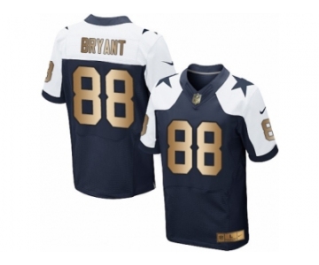 Men's Nike Dallas Cowboys #88 Dez Bryant Limited  Navy Gold Throwback Alternate NFL Jersey