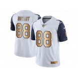 Men's Nike Dallas Cowboys #88 Dez Bryant Limited White Gold Rush NFL Jersey