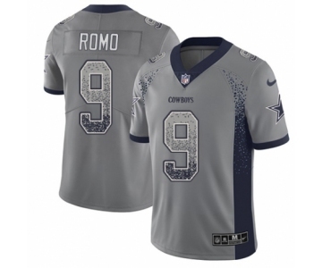 Men's Nike Dallas Cowboys #9 Tony Romo Limited Gray Rush Drift Fashion NFL Jersey