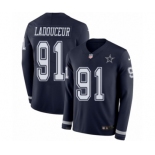 Men's Nike Dallas Cowboys #91 L. P. Ladouceur Limited Navy Blue Therma Long Sleeve NFL Jersey