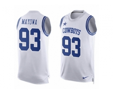 Men's Nike Dallas Cowboys #93 Benson Mayowa Limited White Player Name & Number Tank Top NFL Jersey