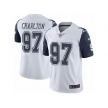 Men's Nike Dallas Cowboys #97 Taco Charlton Limited White Rush NFL Jersey