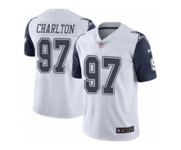 Men's Nike Dallas Cowboys #97 Taco Charlton Limited White Rush NFL Jersey