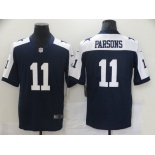 Nike Cowboys #11 Micah Parsons Navy Blue Thanksgiving Men's Stitched NFL Vapor Untouchable Limited Throwback Jersey