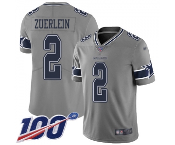 Nike Cowboys #2 Greg Zuerlein Gray Men's Stitched NFL Limited Inverted Legend 100th Season Jersey