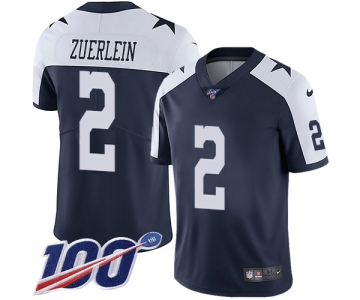 Nike Cowboys #2 Greg Zuerlein Navy Blue Thanksgiving Men's Stitched NFL 100th Season Vapor Throwback Limited Jersey