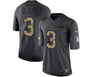 Nike Cowboys #3 Garrett Gilbert Black Men's Stitched NFL Limited 2016 Salute to Service Jersey