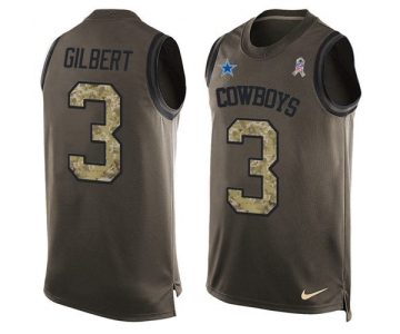 Nike Cowboys #3 Garrett Gilbert Green Men's Stitched NFL Limited Salute To Service Tank Top Jersey