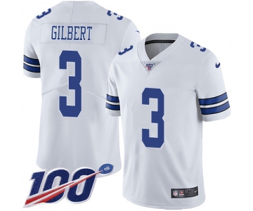 Nike Cowboys #3 Garrett Gilbert White Men's Stitched NFL 100th Season Vapor Untouchable Limited Jersey