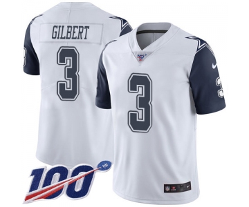 Nike Cowboys #3 Garrett Gilbert White Men's Stitched NFL Limited Rush 100th Season Jersey