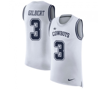 Nike Cowboys #3 Garrett Gilbert White Men's Stitched NFL Limited Rush Tank Top Jersey