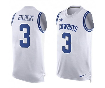 Nike Cowboys #3 Garrett Gilbert White Team Color Men's Stitched NFL Limited Tank Top Jersey