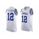 Nike Dallas Cowboys #12 Roger Staubach White Men's Stitched NFL Limited Tank Top Jersey