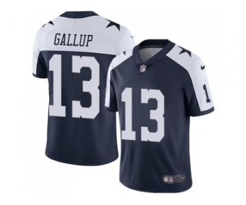 Nike Dallas Cowboys #13 Michael Gallup Navy Blue Thanksgiving Men Stitched NFL Vapor Untouchable Limited Throwback Jersey