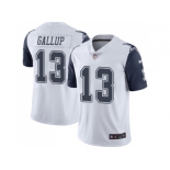 Nike Dallas Cowboys #13 Michael Gallup White Men Stitched NFL Limited Rush Jersey