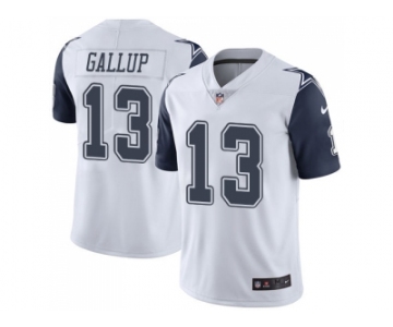 Nike Dallas Cowboys #13 Michael Gallup White Men Stitched NFL Limited Rush Jersey