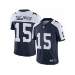 Nike Dallas Cowboys #15 Deonte Thompson Navy Blue Thanksgiving Men Stitched NFL Vapor Untouchable Limited Throwback Jersey