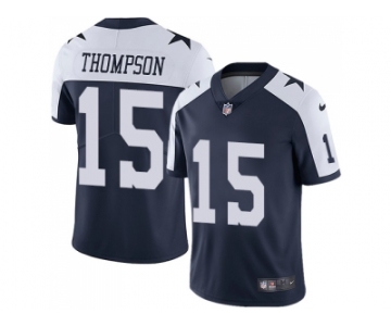 Nike Dallas Cowboys #15 Deonte Thompson Navy Blue Thanksgiving Men Stitched NFL Vapor Untouchable Limited Throwback Jersey