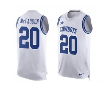 Nike Dallas Cowboys #20 Darren McFadden White Men's Stitched NFL Limited Tank Top Jersey