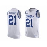 Nike Dallas Cowboys #21 Deion Sanders White Men's Stitched NFL Limited Tank Top Jersey