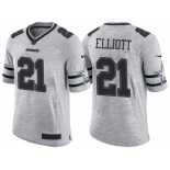 Nike Dallas Cowboys #21 Ezekiel Elliott 2016 Gridiron Gray II Men's NFL Limited Jersey