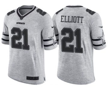 Nike Dallas Cowboys #21 Ezekiel Elliott 2016 Gridiron Gray II Men's NFL Limited Jersey