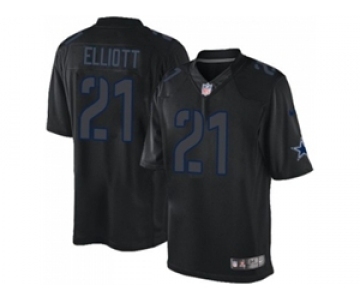 Nike Dallas Cowboys #21 Ezekiel Elliott Black Men's Stitched NFL Impact Limited Jersey