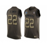 Nike Dallas Cowboys #22 Emmitt Smith Green Men's Stitched NFL Limited Salute To Service Tank Top Jersey