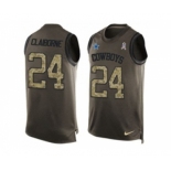 Nike Dallas Cowboys #24 Morris Claiborne Green Men's Stitched NFL Limited Salute To Service Tank Top Jersey