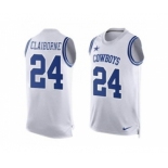 Nike Dallas Cowboys #24 Morris Claiborne White Men's Stitched NFL Limited Tank Top Jersey