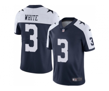 Nike Dallas Cowboys #3 Mike White Navy Blue Thanksgiving Men Stitched NFL Vapor Untouchable Limited Throwback Jersey