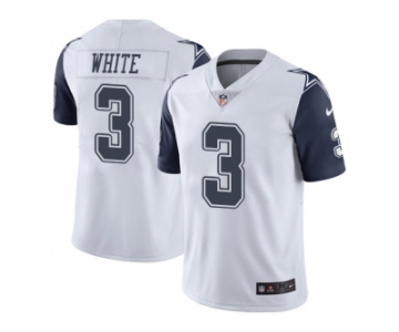 Nike Dallas Cowboys #3 Mike White White Men Stitched NFL Limited Rush Jersey