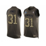 Nike Dallas Cowboys #31 Byron Jones Green Men's Stitched NFL Limited Salute To Service Tank Top Jersey