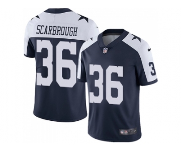 Nike Dallas Cowboys #36 Bo Scarbrough Navy Blue Thanksgiving Men Stitched NFL Vapor Untouchable Limited Throwback Jersey