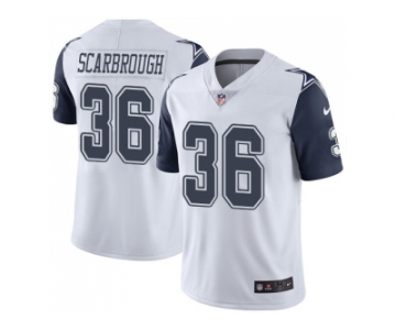 Nike Dallas Cowboys #36 Bo Scarbrough White Men Stitched NFL Limited Rush Jersey