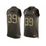 Nike Dallas Cowboys #39 Brandon Carr Green Men's Stitched NFL Limited Salute To Service Tank Top Jersey